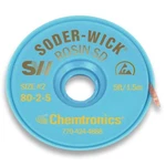 Chemtronics 80-2-5 Soder-wick Rosin Sd Desoldering Braid, 5FT, Yellow. Fixed Price $15.99.