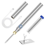 Cordless Soldering Iron Kit, Elmconfig 1100MAH Usb Wireless Electric Silver. Fixed Price $29.99.