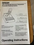 Ungar UTC100/200/300 Analog Soldering Station Operating Instructions. Fixed Price $20.00.
