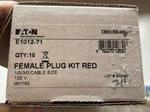Box Of New Eaton Crouse-hinds E1012-71 Red Female Plug, Cam-lok Single Pole. Fixed Price $120.00.