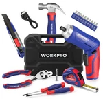 Workpro 18PCS Home Tool Kit With 3.7V Rotatable Electric Screwdriver For Diy New. Fixed Price $32.99.