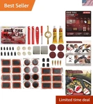 60-PIECE Tire Repair Kit With Quick-drying Glue For Road & Mountain Bikes. Fixed Price $11.89.