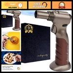 Dual Flame Butane Torch Refillable Handheld Adjustable Brown Steel. Fixed Price $53.99.