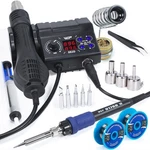 Wep 882D 2-IN-1 Soldering Station Smd Hot Air Rework W/ 5 Tips 3 Nozzles. Fixed Price $81.01.