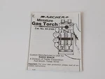 Archer Miniature Gas Torch 64-2165 Manual. Fixed Price $11.24.