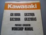 Kawasaki GA1800A GA2300A Genuine Generator Workshop Manual 99924-2008. Fixed Price $19.99.