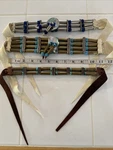 3 Native American Style Signed Black Eagle 2002 Hairpipe Chokers/cartridge. Fixed Price $1900.00.