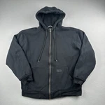 Gravel Gear Men's Hooded Insulated Coat Size Large 100% Cotton Black Jacket. Fixed Price $30.00.