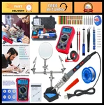 80W Adjustable Temperature Soldering Iron Kit With Multimeter, Magnifier & Tools. Fixed Price $71.99.