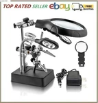 Desktop Led Lighted Magnifying Glass Soldering Station Adjustable Helping Ha.... Fixed Price $23.60.