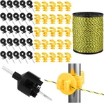 Kanayu 52 Pcs Electric Fence Kit Includes Poly Wire 25 Black. Fixed Price $61.48.
