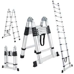 12.5FT-18.5FT Aluminum Non-slip Telescoping Extension Folding Ladders. Fixed Price $146.27.