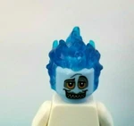 Lego Minifigure Head Ice Flaming Hair Mr Freeze Blue Flame Hades Devil Villain. Fixed Price $16.93.