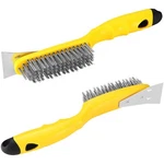 Wire Scratch Brush With Metal Scraper Plastic Handle Stainless Steel Bristles. Fixed Price $12.34.