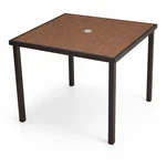 Hampton Bay Tobago 38" Square Patio Dining Table Wicker Glass W/ Umbrella Hole. Fixed Price $400.00.
