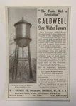 1911 Caldwell Steel Water Towers Advertisement Louisville, Kentucky. Fixed Price $15.00.