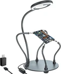 Xyk Helping Hands Soldering Station With 3X Magnifying Glass Light, 4 Flexi. Fixed Price $43.03.