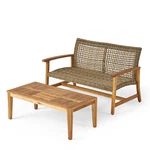 Hampton Outdoor Acacia/ Pe Wicker Loveseat And Coffee Table Set By.... Fixed Price $495.99.