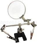 Adjustable Helping Hand Tool Hobby W/ 3X Magnifying Glass Jewelry Repair. Fixed Price $12.95.