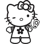 Hello Kitty Gun Gangster Die Cut Vinyl Car Decal Sticker. Fixed Price $5.39.