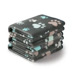 Pack Fluffy Premium Fleece Pet Blanket Flannel Paw Printed Medium 30X20 Grey. Fixed Price $33.37.