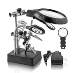 Desktop Led Lighted Magnifying Glass Soldering Station Adjustable Helping Ha.... Fixed Price $26.76.