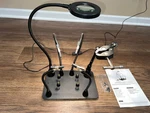 Helping Hands Soldering Station 3X Led Magnifier 4 Arm Heavy Base For Pcb Repair. Fixed Price $50.00.
