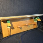 Vintage Wooden Wall Coat Rack Shelf Duck Hooks Folk Art 3 Peg Cabin Decor Vtg. Fixed Price $50.00.