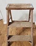 Vintage Davidson Wood 2-STEP Ladder Folding Stool Primitive Farmhouse Decor. Fixed Price $50.00.