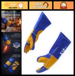 Heat Resistant Gloves 16" Fireproof Leather For Stick & Mig Welding, Gri. Fixed Price $41.99.