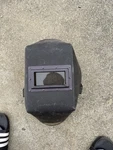 Vintage Huntsman 411P Welding Helmet With Gold Glass Lens Shade. Fixed Price $88.25.