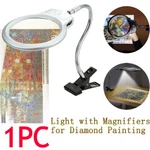 Desktop Magnifying Glass Floor Stand For Led Maintenance With Light Clip-on Hose. Fixed Price $14.64.