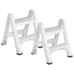 Rubbermaid Ez Two Step Durable Folding Plastic Ladder Stool, White (2 Pack). Fixed Price $81.99.