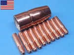 11PC 770174 0.023" Tips + Mig Nozzle 770-404 770404 For Hobart H10 Gun. Fixed Price $12.99.