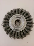 Weiler 13120 4" Twist Wire Wheel .020 5/8"-11 Arbor Nut. Fixed Price $15.00.