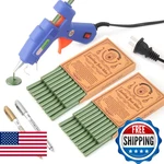 Wax Kit: 40 Green Sealing Sticks, Glue Gun & 2 Pens For Stamps. Fixed Price $31.34.