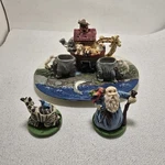 Noah Ark Figurine Set Hand Painted Resin Rainbow & Dolphin Base Made. Fixed Price $14.95.