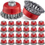 24 Pcs 3 Inch Wire Wheel Cup Brush With 5/8"-11 Threaded Arbor For 1/2 Angle .. Fixed Price $64.99.