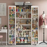 Craft Storage Cabinet With Led Lights 72" Adjustable Shelves Sewing Organize. Fixed Price $501.86.