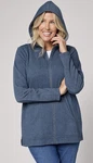 Belle By Kim Gravel Sponge Fleece Zip Front Hooded Jacket Size Xs Blue A708475. Fixed Price $24.55.