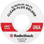 Radio Shack 60SN40PB Clear Flux Solder .063" 2OZ 6400018. Fixed Price $9.99.