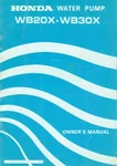 Oem Genuine Honda Owner's Manual WB20X WB30X Water Pump. Fixed Price $8.99.