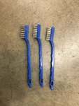 3 Forney 70488 Wire Brushes W/ Plastic Handle, 7-1/4" X 0.006", Stainless Steel. Fixed Price $12.00.
