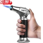 Sondiko Blow Torch, Butane Lighter, Refillable Creme Black And Silver. Fixed Price $19.99.