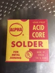 Alpha General Purpose Acid Core Solder Aprox 2 Oz, Dia .093. Fixed Price $9.98.