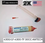 2PC Genuine Amtech!! 4300/LF-4300-TF Water Washable Tacky Flux 30CC REL0. Fixed Price $59.98.