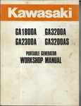 Kawasaki Portable Generator Models GA1800A GA2300A GA3200AS Shop Manual. Fixed Price $34.95.