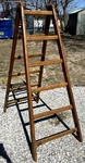 Vintage 1930/40S Rustic Wood Folding Ladder Pine/oak. Fixed Price $271.95.