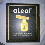 Aleaf 5" Brass Blow Torch Butane Gold Blue Turbo Flame ALT104. Fixed Price $29.99.