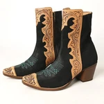 Ad American Darling Hand Curved Boot Stitched Genuine Western Suede Leather. Fixed Price $218.00.